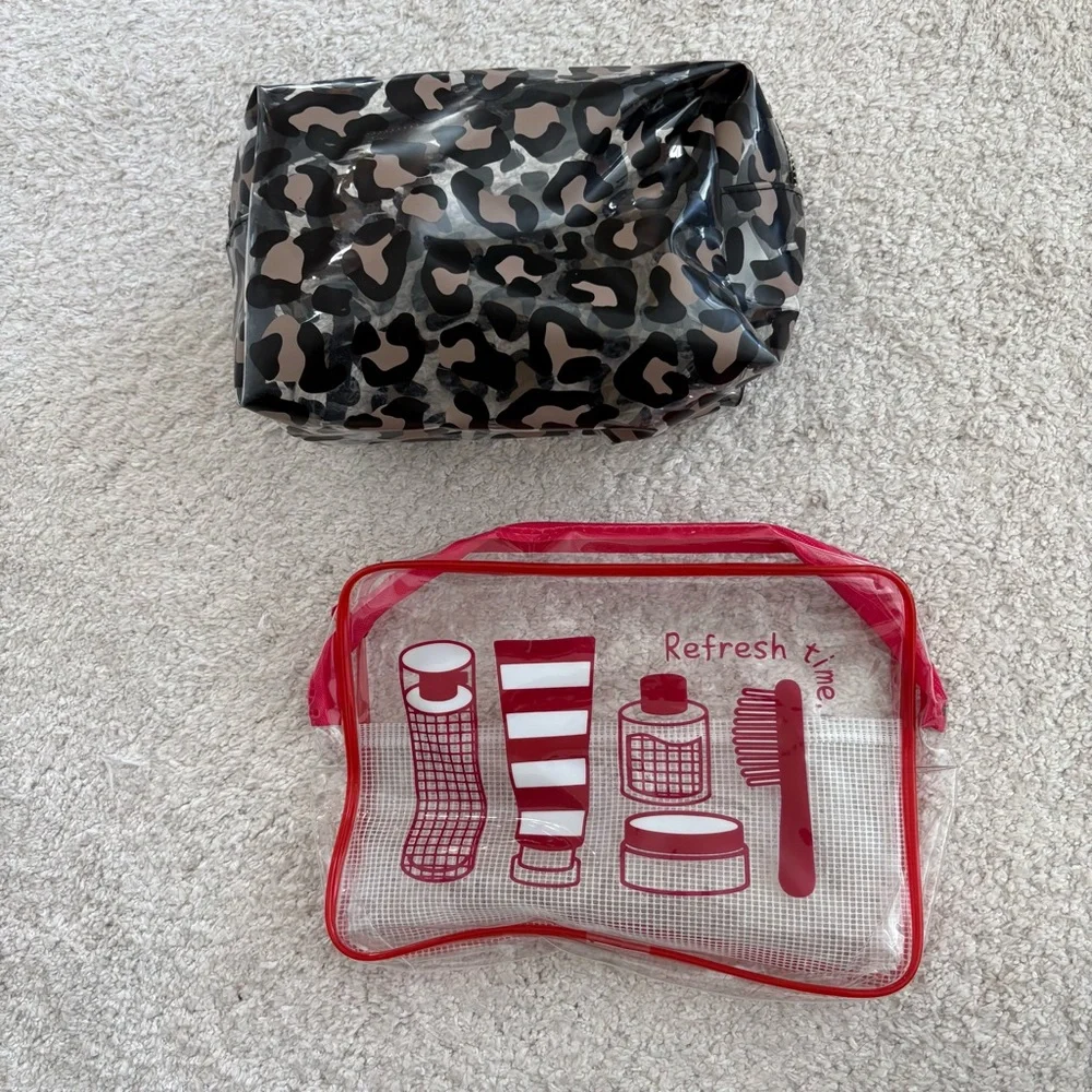 Clear Travel Zip Toiletry Bag Set